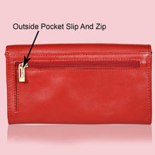 Load image into Gallery viewer, Sassora Genuine Premium Leather Medium Red RFID Purse For Women