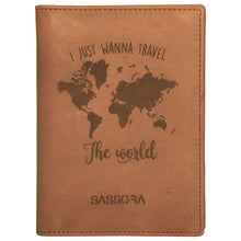 Load image into Gallery viewer, Sassora High Quality Leather Bi-Fold RFID Unisex Tan Passport Cover