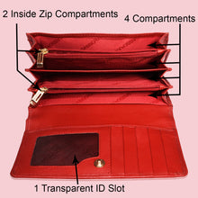 Load image into Gallery viewer, Sassora Genuine Premium Leather Medium Red RFID Purse For Women
