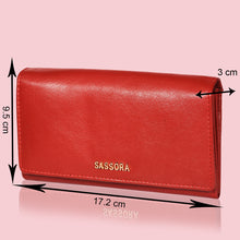 Load image into Gallery viewer, Sassora Genuine Premium Leather Medium Red RFID Purse For Women
