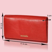 Load image into Gallery viewer, Sassora Genuine Premium Leather Medium Red RFID Purse For Women
