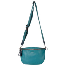 Load image into Gallery viewer, Sassora Genuine Leather Medium Blue Unisex Belt Bag Waist Pouch