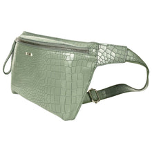 Load image into Gallery viewer, Sassora Genuine Leather Olive Green Unisex Medium Fanny Pack