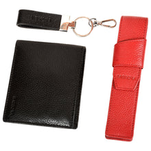 Load image into Gallery viewer, Sassora Genuine Premium Leather Men's Wallet, Keychain and Pencase Valentine's Combo Set (for him)