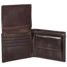 Load image into Gallery viewer, Sassora Leather Dark Brown RFID Men Bi-Fold Wallet with 7 Card Slots