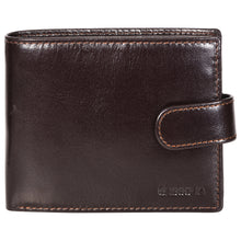 Load image into Gallery viewer, Sassora Leather Medium Dark Brown RFID Men's Wallet (9 Card Slots)