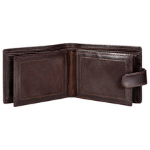 Load image into Gallery viewer, Sassora Leather Medium Dark Brown RFID Men's Wallet (9 Card Slots)