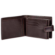 Load image into Gallery viewer, Sassora Leather Medium Dark Brown RFID Men's Wallet (9 Card Slots)