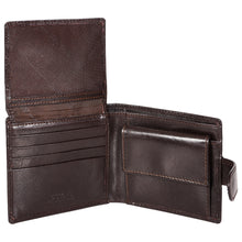 Load image into Gallery viewer, Sassora Genuine Leather Medium Dark Brown RFID Protected Men Wallet (7 Card Slots)
