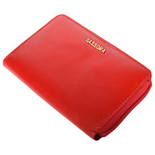 Load image into Gallery viewer, Sassora Genuine Leather Medium Size Red RFID Protected Women Wallet