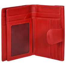 Load image into Gallery viewer, Sassora Genuine Leather Red Medium RFID Protected Women&#39;s Wallet
