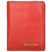 Load image into Gallery viewer, Sassora Genuine Leather Small Red Women RFID Protected Card Holder