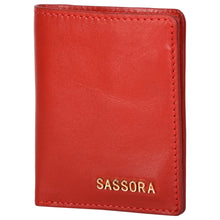 Load image into Gallery viewer, Sassora Genuine Leather Small Red Women RFID Protected Card Holder
