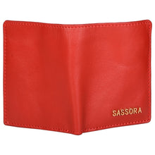 Load image into Gallery viewer, Sassora Genuine Leather Small Red Women RFID Protected Card Holder