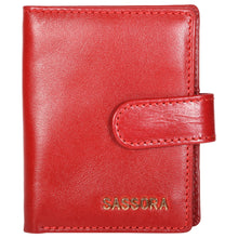 Load image into Gallery viewer, Sassora Genuine Leather Medium Size Red Unisex Business Card Holder