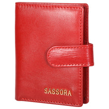 Load image into Gallery viewer, Sassora Genuine Leather Medium Size Red Unisex Business Card Holder