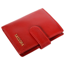 Load image into Gallery viewer, Sassora Genuine Leather Medium Size Red Unisex Business Card Holder