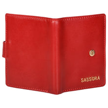 Load image into Gallery viewer, Sassora Genuine Leather Medium Size Red Unisex Business Card Holder