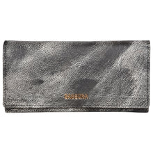 Load image into Gallery viewer, Sassora Genuine Premium Leather Washed Black White Women RFID Purse