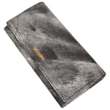 Load image into Gallery viewer, Sassora Genuine Premium Leather Washed Black White Women RFID Purse