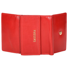 Load image into Gallery viewer, Sassora Genuine Premium Leather Medium Size Red RFID Girls Wallet
