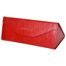 Load image into Gallery viewer, Sassora Genuine Premium Leather Unisex Foldable Red Spectacle Case