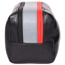 Load image into Gallery viewer, Sassora Genuine Leather Unisex Black Navy Grey Medium Size Travel Pouch
