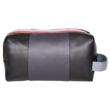Load image into Gallery viewer, Sassora Genuine Leather Unisex Black Navy Grey Medium Size Travel Pouch