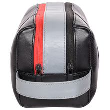 Load image into Gallery viewer, Sassora Genuine Leather Unisex Black Navy Grey Medium Size Travel Pouch