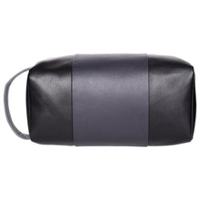 Load image into Gallery viewer, Sassora Genuine Leather Unisex Black Navy Grey Medium Size Travel Pouch