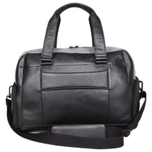 Load image into Gallery viewer, Sassora Genuine Premium Leather Black Grey Navy Large Travel Duffle Bag