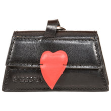 Load image into Gallery viewer, Sassora Genuine Leather Small Women Black Red Key Case
