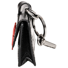 Load image into Gallery viewer, Sassora Genuine Leather Small Women Black Red Key Case