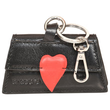 Load image into Gallery viewer, Sassora Genuine Leather Small Women Black Red Key Case