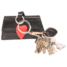 Load image into Gallery viewer, Sassora Genuine Leather Small Women Black Red Key Case