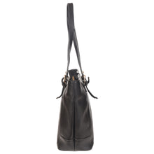 Load image into Gallery viewer, Sassora Genuine Leather Women's Large Black Tote Bag