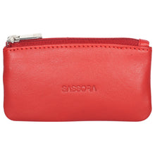 Load image into Gallery viewer, Sassora Genuine Leather Zip Closure Key Pouch