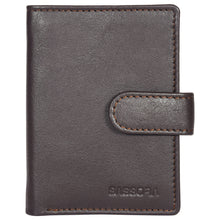 Load image into Gallery viewer, Sassora Genuine Leather RFID Bi Fold Button Closure Business Card Holder
