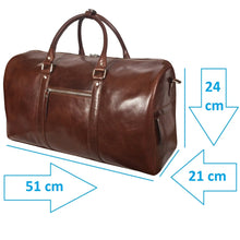 Load image into Gallery viewer, Sassora Premium Leather Brown Large Duffle Bag Without Wheels