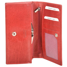 Load image into Gallery viewer, Sassora Genuine Leather Women Red RFID Protected Purse (4 Card Holders) Sassora By Leatherman Fashion