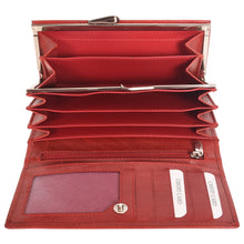 Load image into Gallery viewer, Sassora Genuine Leather Women Red RFID Protected Purse (4 Card Holders) Sassora By Leatherman Fashion