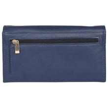 Load image into Gallery viewer, Sassora Genuine Leather Medium Blue RFID Women Travel Wallet