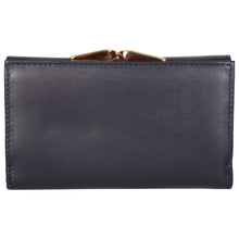 Load image into Gallery viewer, Sassora Premium Leather Medium Blue RFID Clasp Lock Women Wallet