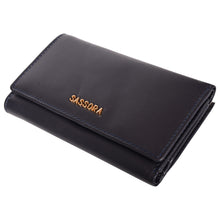 Load image into Gallery viewer, Sassora Premium Leather Medium Blue RFID Clasp Lock Women Wallet