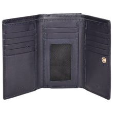 Load image into Gallery viewer, Sassora Premium Leather Medium Blue RFID Clasp Lock Women Wallet