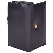 Load image into Gallery viewer, Sassora Premium Leather Medium Blue RFID Clasp Lock Women Wallet
