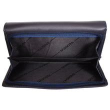 Load image into Gallery viewer, Sassora Genuine Leather Medium Dark Blue RFID Protected Women Purse
