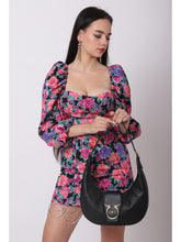 Load image into Gallery viewer, Sassora High Quality Premium 100% Leather Women's Black Party Moon Bag