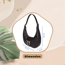 Load image into Gallery viewer, Sassora High Quality Premium 100% Leather Women's Black Party Moon Bag