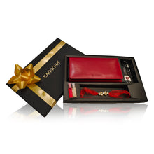 Load image into Gallery viewer, Sassora Red Genuine Leather Ladies RFID Travel Wallet, Keychain and Rakhi Combo Set(SSRA7 Gift-for Her)